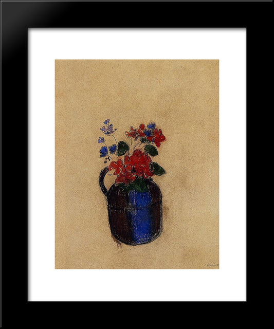 Small Bouquet In A Pitcher 20x24 Black Modern Wood Framed Art Print Poster by Redon, Odilon