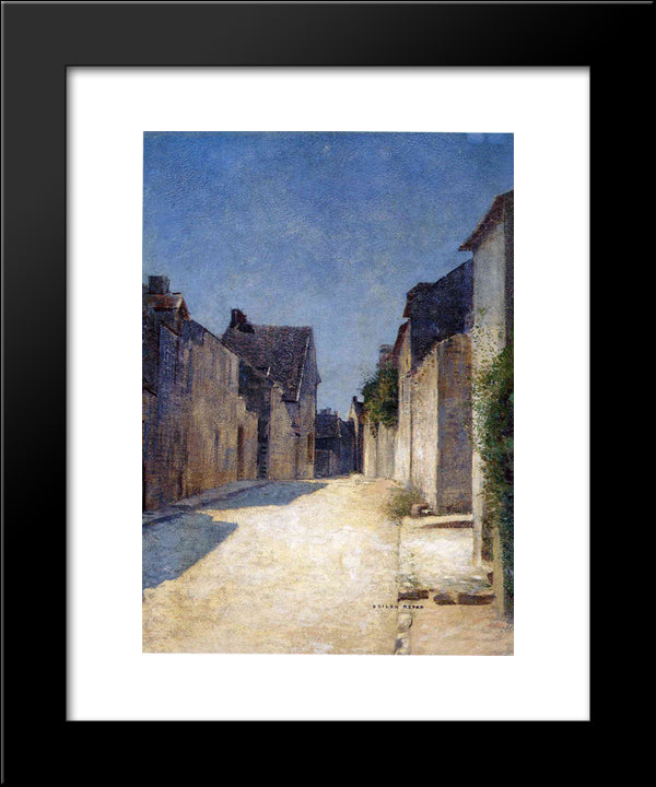 Street In Samois 20x24 Black Modern Wood Framed Art Print Poster by Redon, Odilon