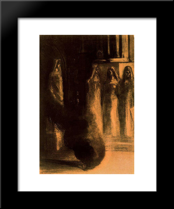 The Black Torches 20x24 Black Modern Wood Framed Art Print Poster by Redon, Odilon