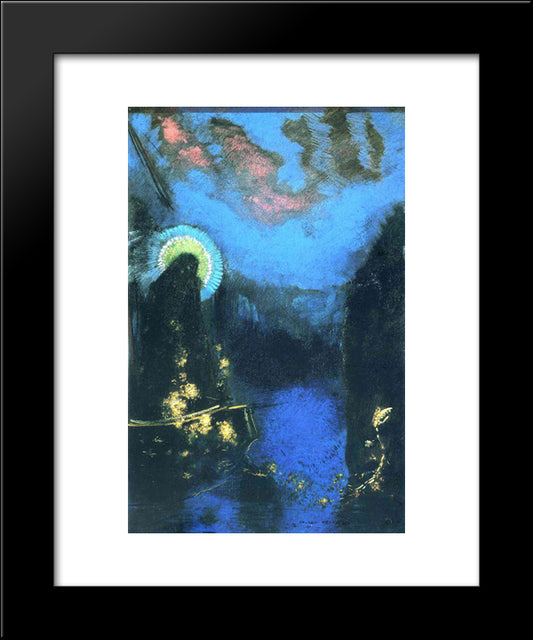 The Boat (Virgin With Corona) 20x24 Black Modern Wood Framed Art Print Poster by Redon, Odilon