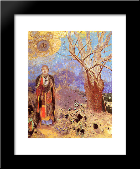 The Buddha 20x24 Black Modern Wood Framed Art Print Poster by Redon, Odilon