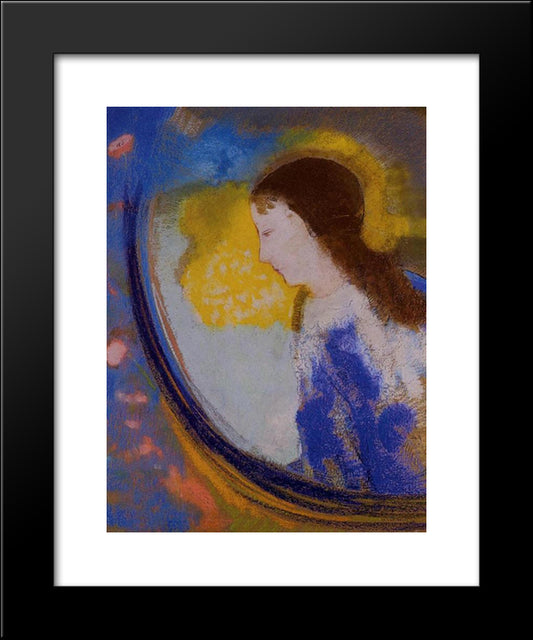 The Child In A Sphere Of Light 20x24 Black Modern Wood Framed Art Print Poster by Redon, Odilon