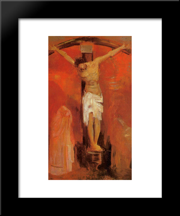 The Crucifixion 20x24 Black Modern Wood Framed Art Print Poster by Redon, Odilon