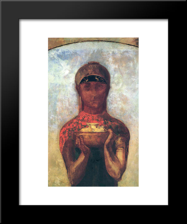 The Cup Of Mystery 20x24 Black Modern Wood Framed Art Print Poster by Redon, Odilon