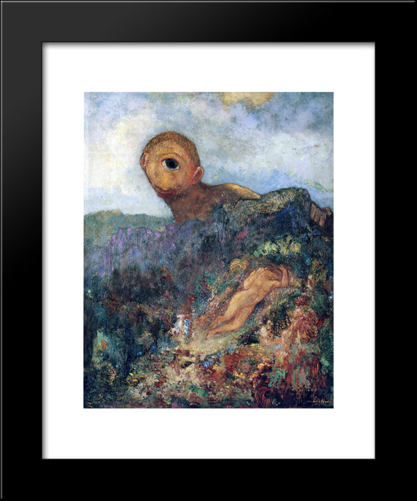 The Cyclops 20x24 Black Modern Wood Framed Art Print Poster by Redon, Odilon