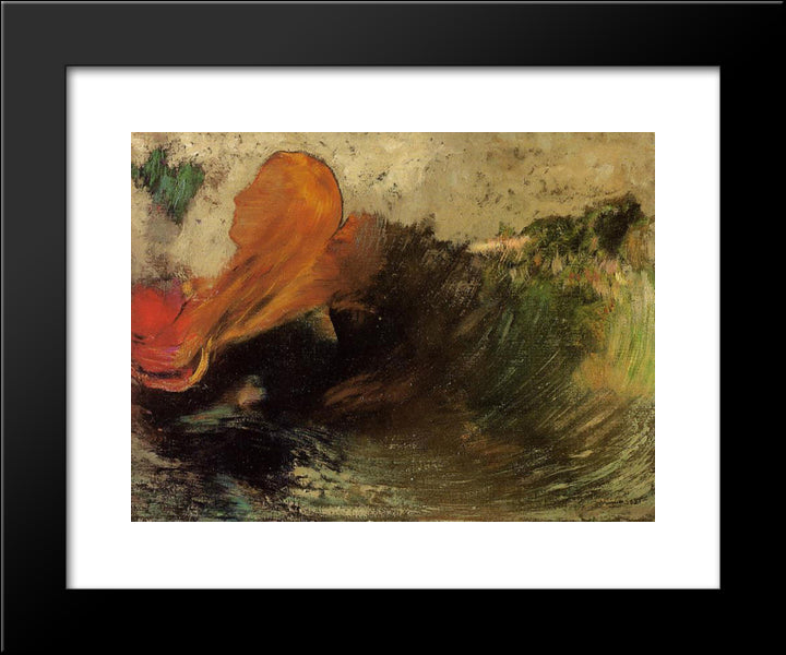 The Death Of Ophelia 20x24 Black Modern Wood Framed Art Print Poster by Redon, Odilon