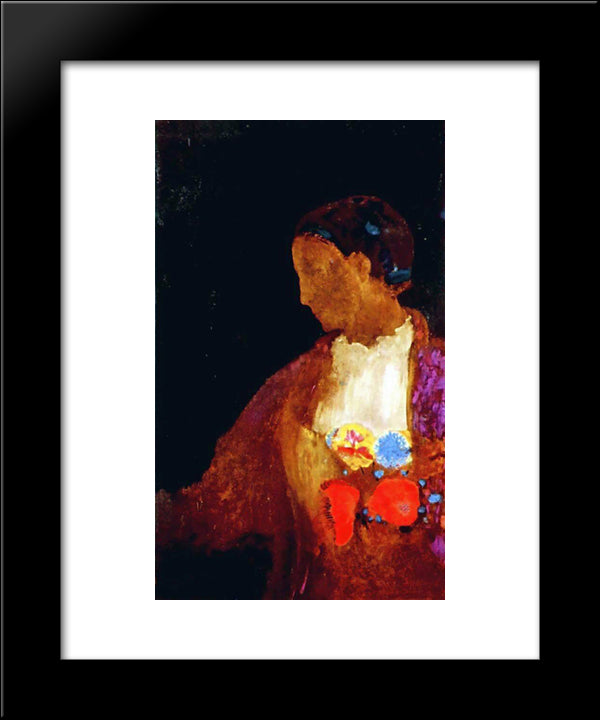 The Doge'S Wife 20x24 Black Modern Wood Framed Art Print Poster by Redon, Odilon