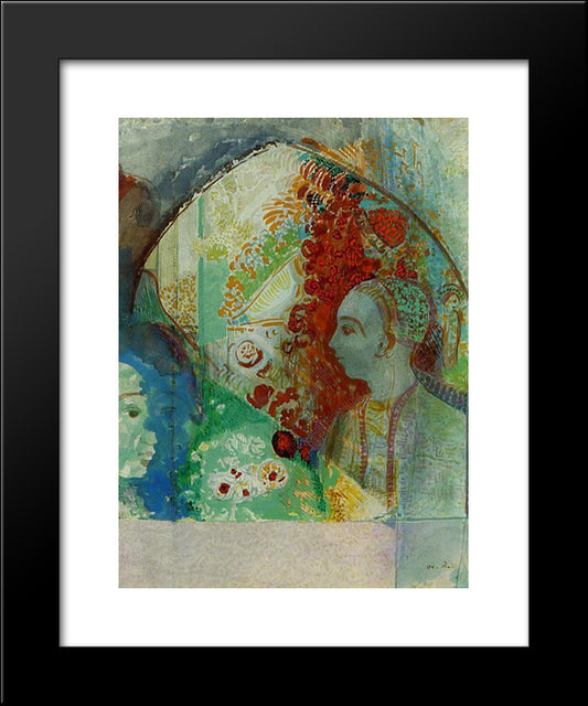 The Dream 20x24 Black Modern Wood Framed Art Print Poster by Redon, Odilon