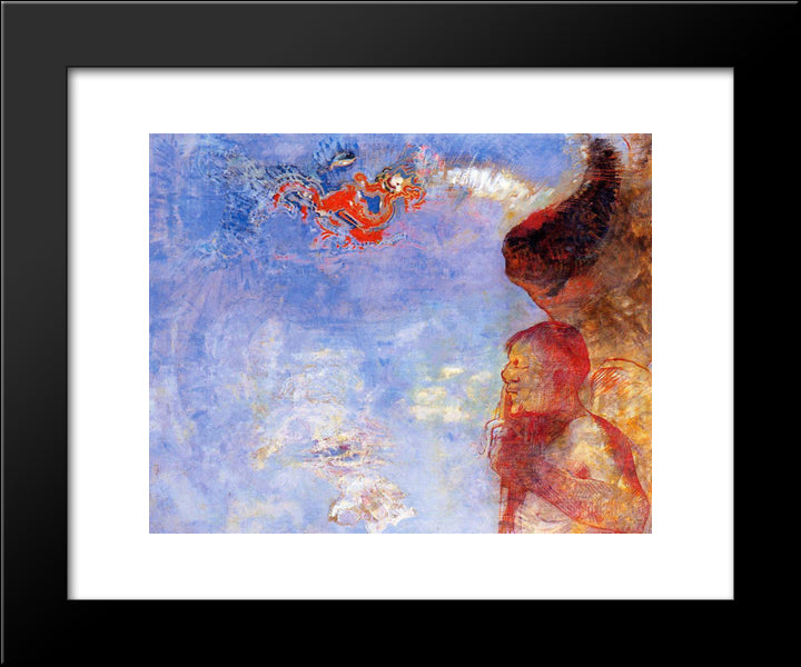 The Fallen Angel 20x24 Black Modern Wood Framed Art Print Poster by Redon, Odilon