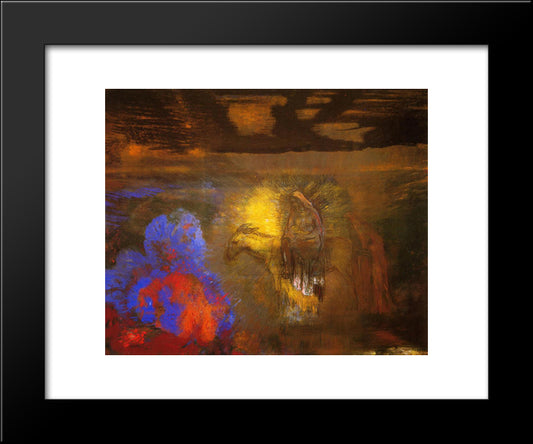 The Flight Into Egypt 20x24 Black Modern Wood Framed Art Print Poster by Redon, Odilon