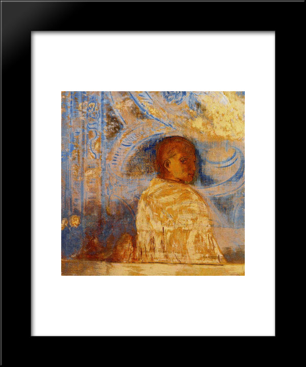 The Glance 20x24 Black Modern Wood Framed Art Print Poster by Redon, Odilon