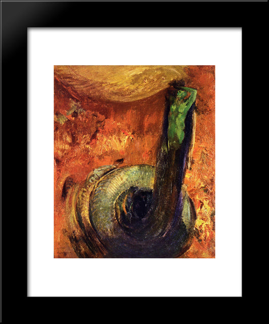 The Green Death 20x24 Black Modern Wood Framed Art Print Poster by Redon, Odilon