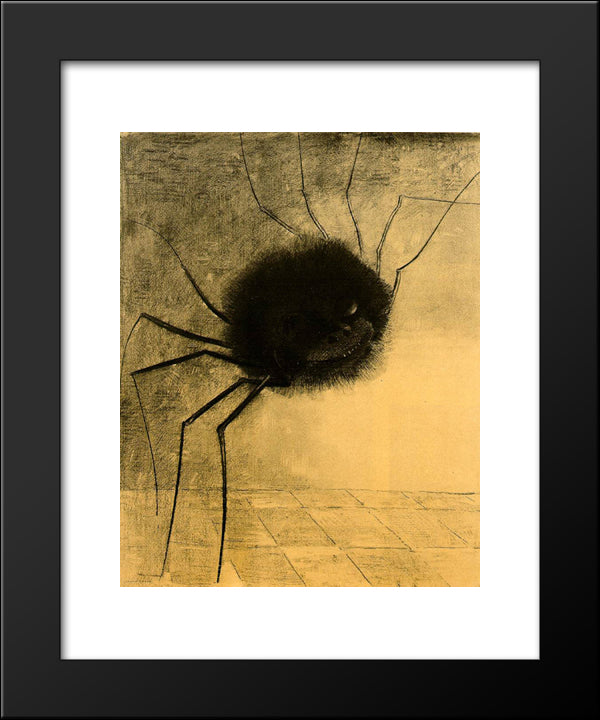 The Smiling Spider 20x24 Black Modern Wood Framed Art Print Poster by Redon, Odilon