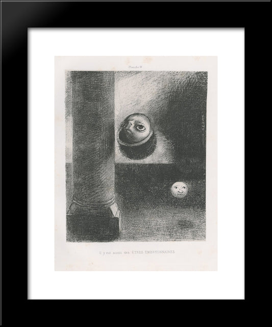 There Were Also Embryonic Beings 20x24 Black Modern Wood Framed Art Print Poster by Redon, Odilon