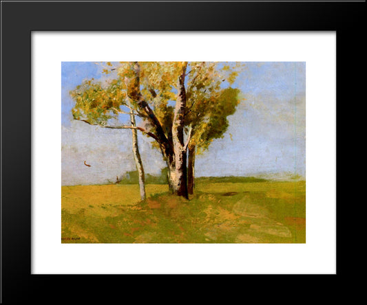 Trees 20x24 Black Modern Wood Framed Art Print Poster by Redon, Odilon