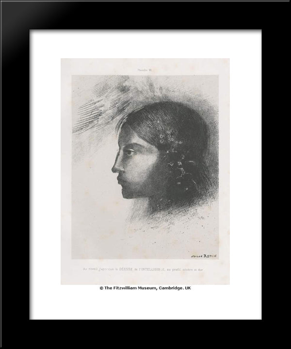 Upon Awakening I Saw The Goddess Of The Intelligible With Her Severe And Hard Profile 20x24 Black Modern Wood Framed Art Print Poster by Redon, Odilon