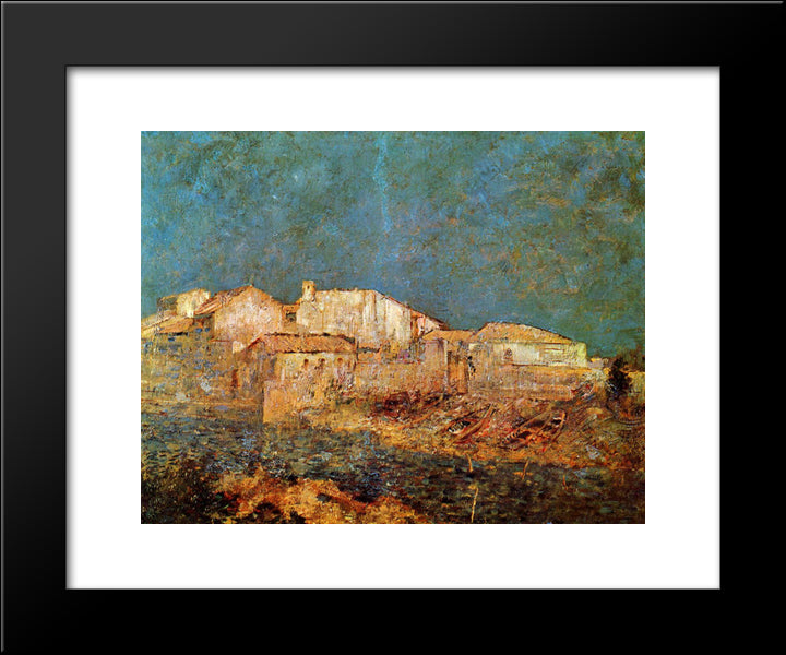 Venetian Landscape 20x24 Black Modern Wood Framed Art Print Poster by Redon, Odilon