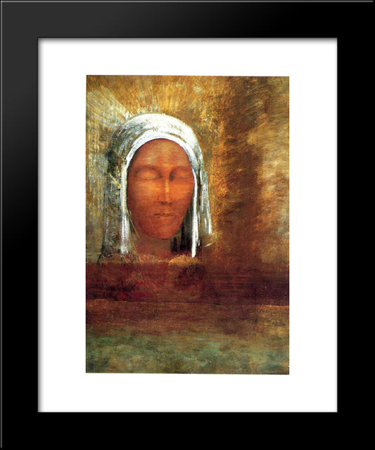 Virgin Of The Dawn 20x24 Black Modern Wood Framed Art Print Poster by Redon, Odilon