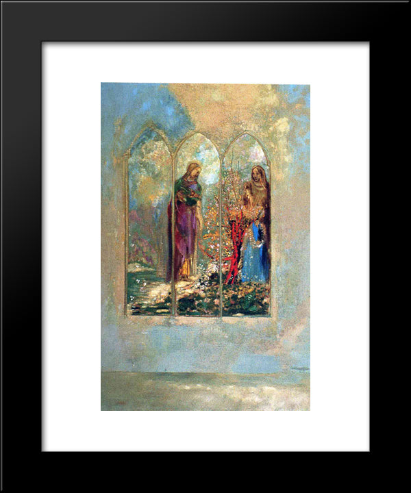 Vitrage 20x24 Black Modern Wood Framed Art Print Poster by Redon, Odilon