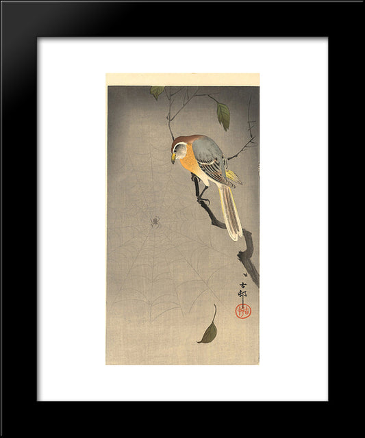 The Spiderweb 20x24 Black Modern Wood Framed Art Print Poster by Koson, Ohara