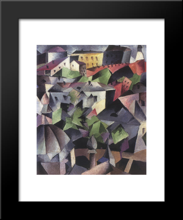 Cityscape. Kiev. 20x24 Black Modern Wood Framed Art Print Poster by Bogomazov, Oleksandr