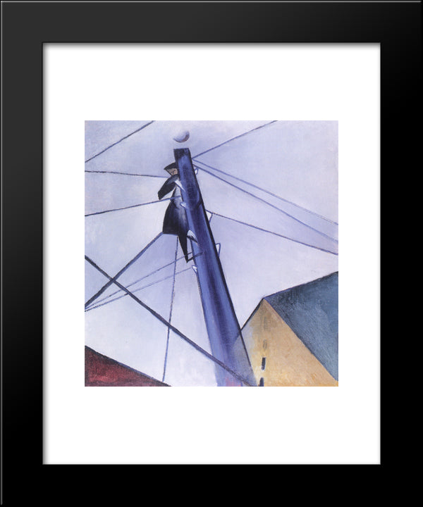 Electrician 20x24 Black Modern Wood Framed Art Print Poster by Bogomazov, Oleksandr