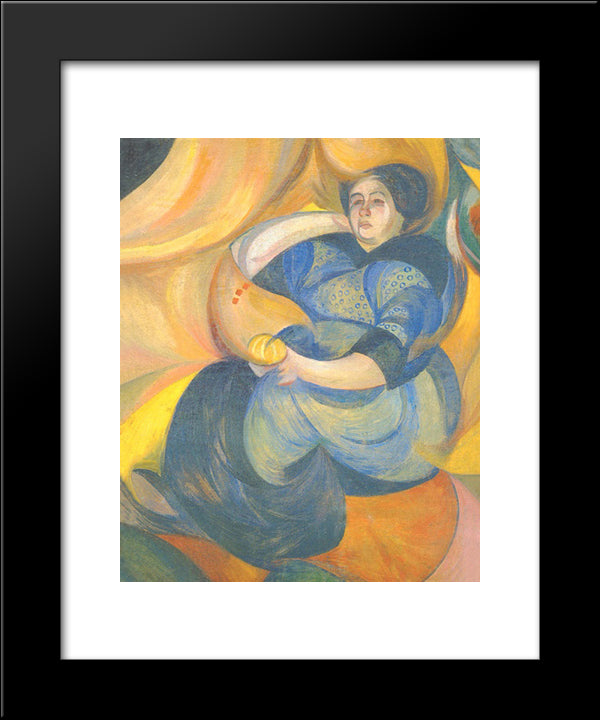 Female Portrait 20x24 Black Modern Wood Framed Art Print Poster by Bogomazov, Oleksandr