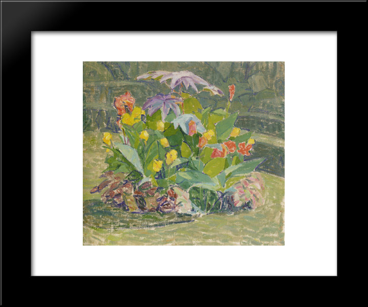 Flowers 20x24 Black Modern Wood Framed Art Print Poster by Bogomazov, Oleksandr