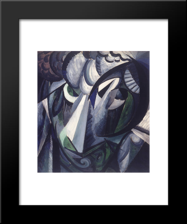 Head 20x24 Black Modern Wood Framed Art Print Poster by Bogomazov, Oleksandr