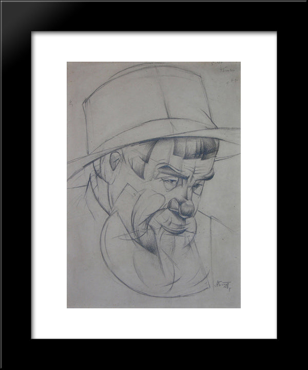 Portrait Of A Man 20x24 Black Modern Wood Framed Art Print Poster by Bogomazov, Oleksandr
