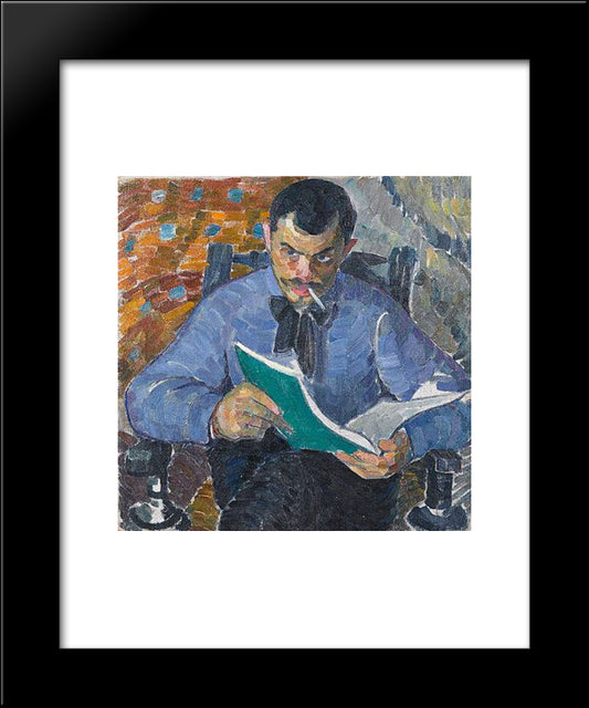 Portrait Of The Painter Burdanov 20x24 Black Modern Wood Framed Art Print Poster by Bogomazov, Oleksandr