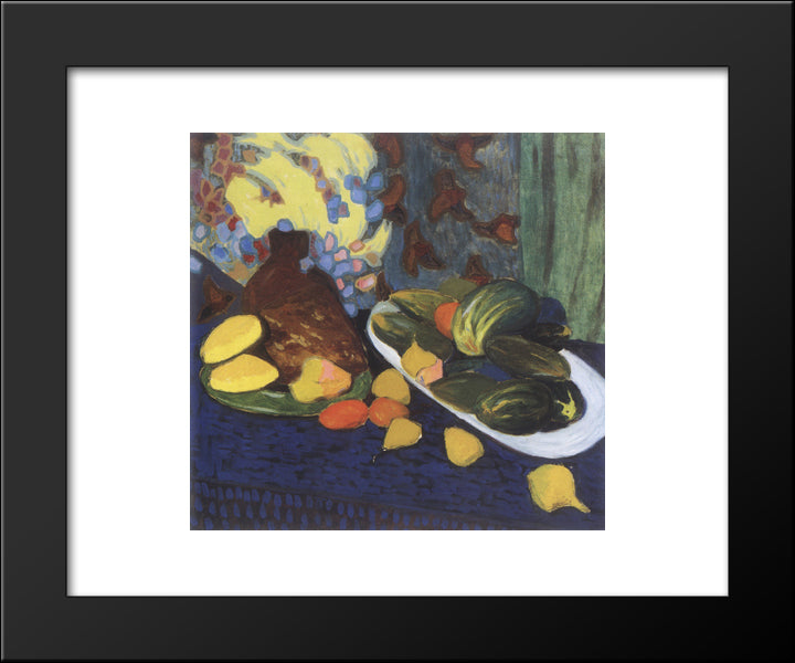 Still Life With Fruits And Vegetables 20x24 Black Modern Wood Framed Art Print Poster by Bogomazov, Oleksandr