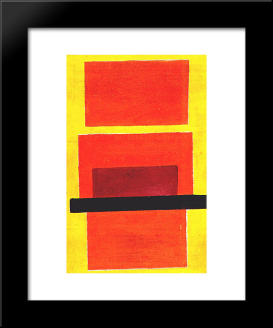 Color Painting (Non-Objective Composition) 20x24 Black Modern Wood Framed Art Print Poster by Rozanova, Olga