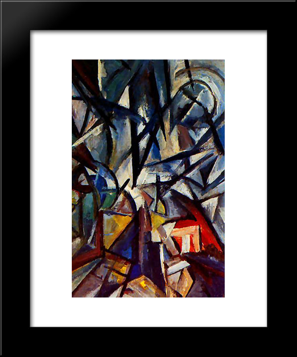 Disjunction Of Forms 20x24 Black Modern Wood Framed Art Print Poster by Rozanova, Olga