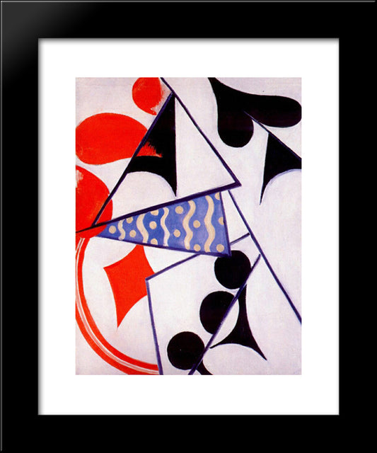 Four Aces (Simultaneous Composition) 20x24 Black Modern Wood Framed Art Print Poster by Rozanova, Olga