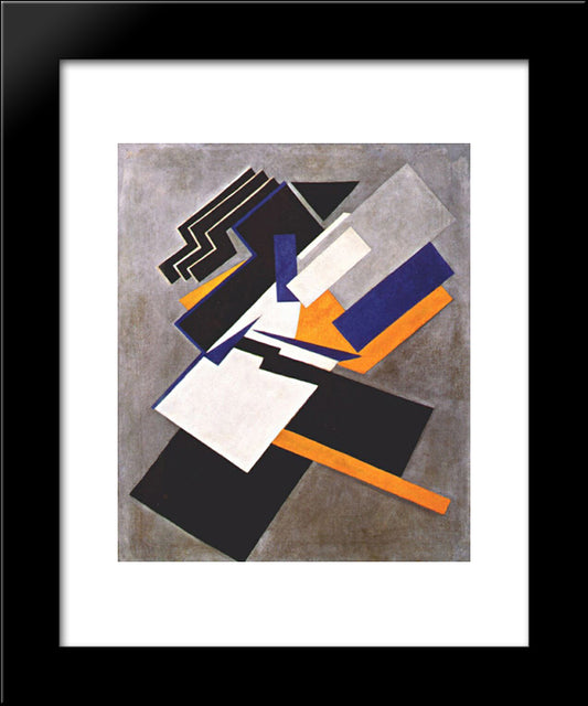 Non-Objective Composition (Suprematism) 20x24 Black Modern Wood Framed Art Print Poster by Rozanova, Olga