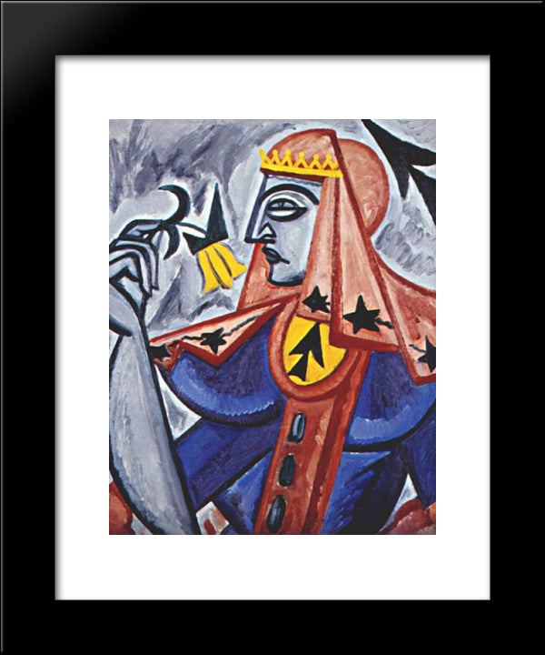 Queen Of Spades 20x24 Black Modern Wood Framed Art Print Poster by Rozanova, Olga