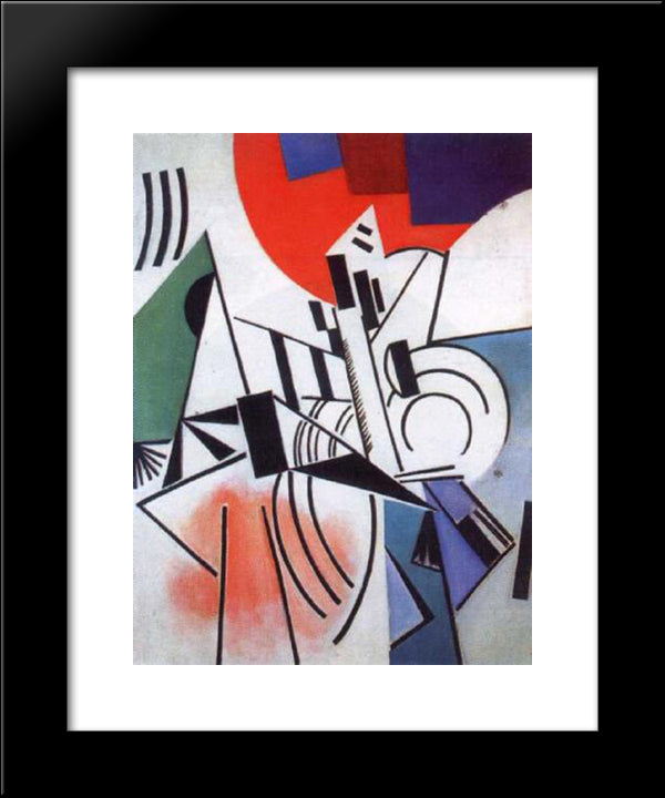 Suprematism 20x24 Black Modern Wood Framed Art Print Poster by Rozanova, Olga