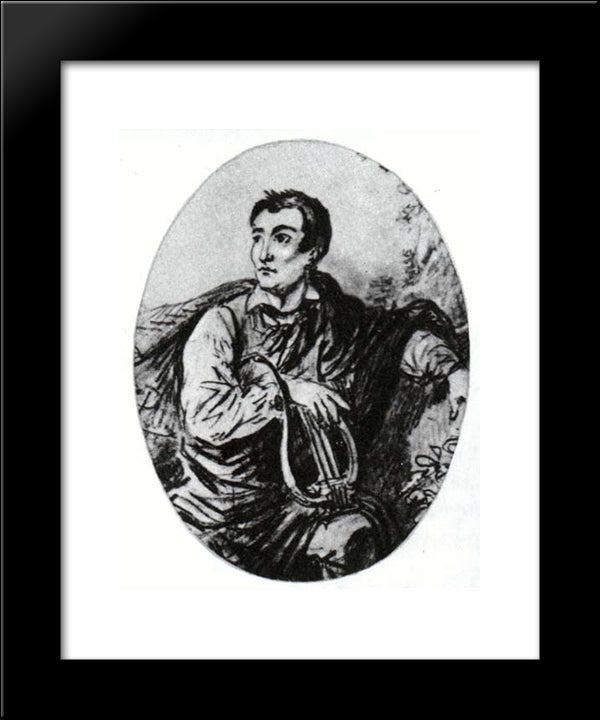 Adam Mickiewicz 20x24 Black Modern Wood Framed Art Print Poster by Kiprensky, Orest