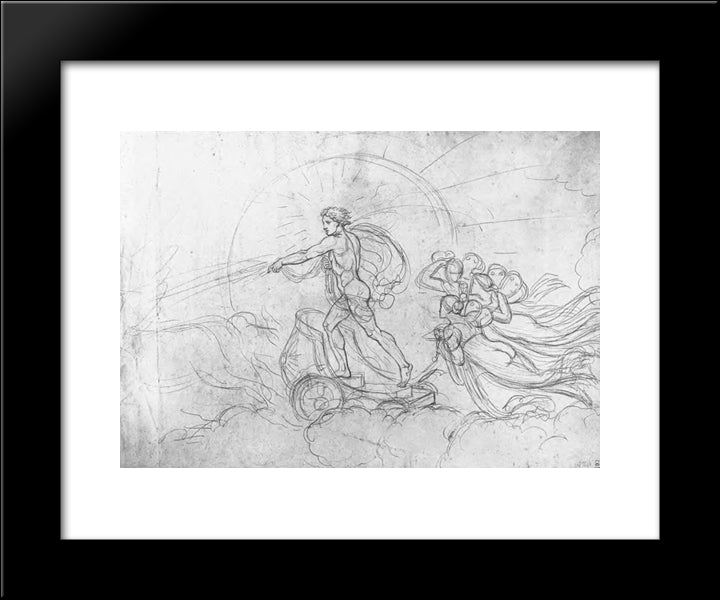 Apollo In A Chariot 20x24 Black Modern Wood Framed Art Print Poster by Kiprensky, Orest