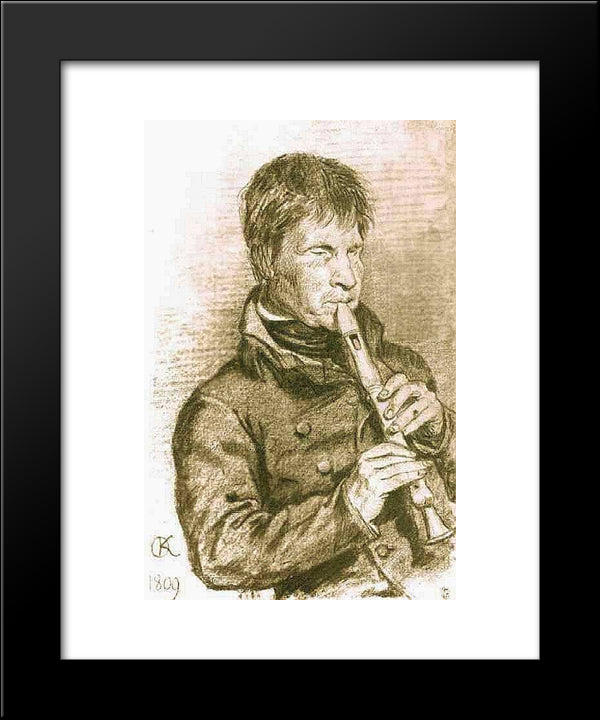 Blind Musician 20x24 Black Modern Wood Framed Art Print Poster by Kiprensky, Orest