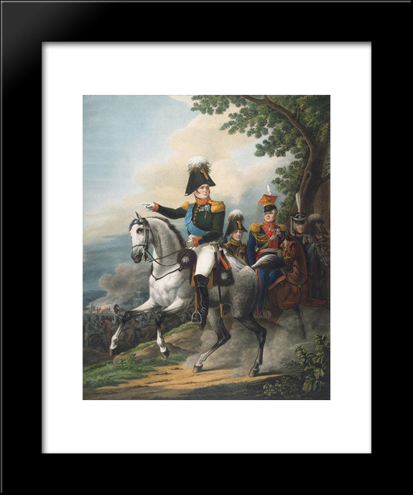 Equestrian Portrait Of Alexander I 20x24 Black Modern Wood Framed Art Print Poster by Kiprensky, Orest