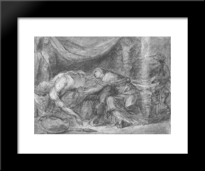 Hector And Andromache 20x24 Black Modern Wood Framed Art Print Poster by Kiprensky, Orest