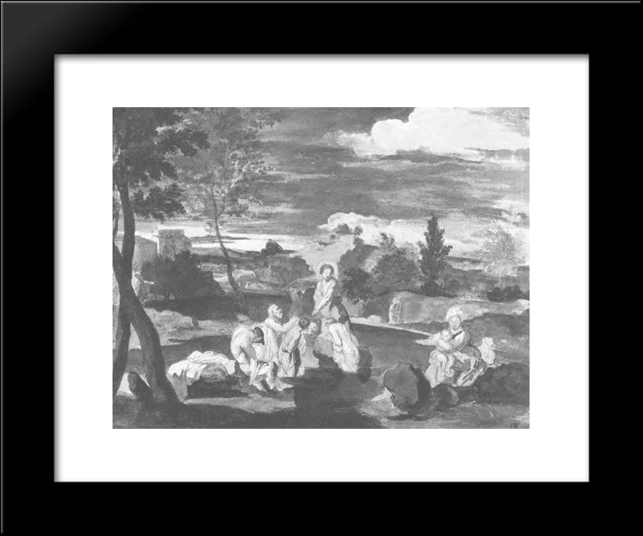 John The Baptist Baptizing People 20x24 Black Modern Wood Framed Art Print Poster by Kiprensky, Orest