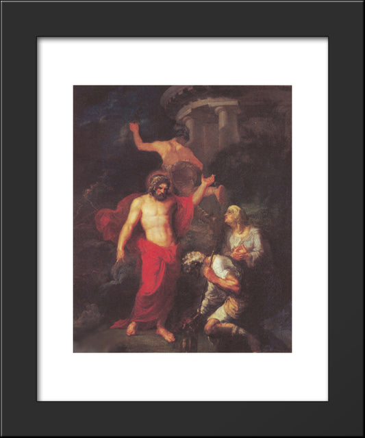 Jupiter And Mercury, In The Form Of Visiting Pilgrims Philemon And Baucis 20x24 Black Modern Wood Framed Art Print Poster by Kiprensky, Orest