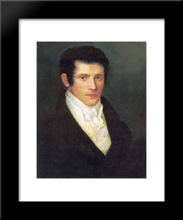 Male Portrait 20x24 Black Modern Wood Framed Art Print Poster by Kiprensky, Orest
