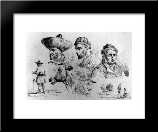 Orlovsky Alexander Osipovich 20x24 Black Modern Wood Framed Art Print Poster by Kiprensky, Orest