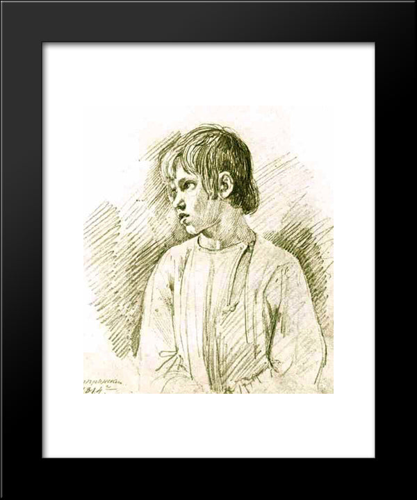 Peasant Boy 20x24 Black Modern Wood Framed Art Print Poster by Kiprensky, Orest