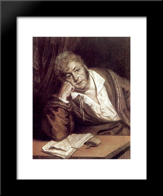 Portrait Of A. Davydov 20x24 Black Modern Wood Framed Art Print Poster by Kiprensky, Orest