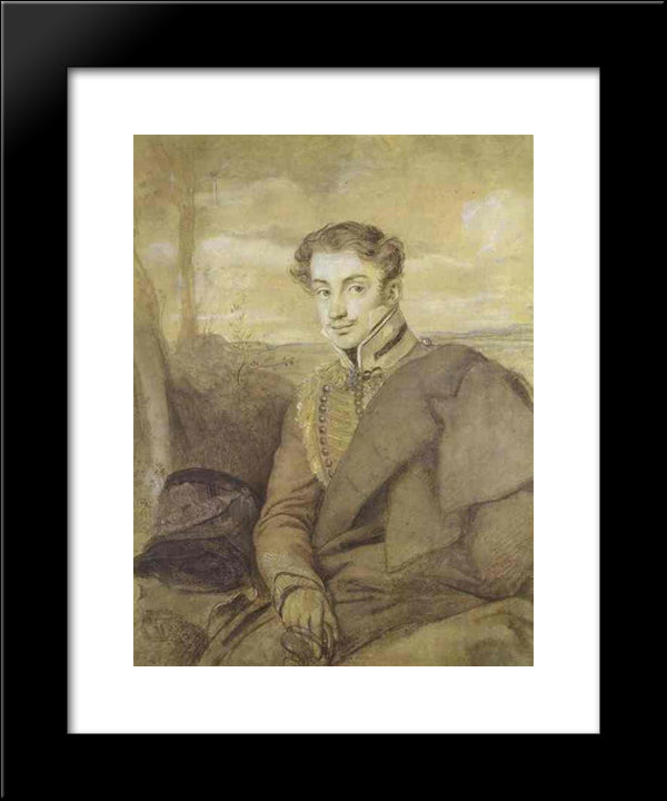 Portrait Of A. Dmitriyev-Mamonov 20x24 Black Modern Wood Framed Art Print Poster by Kiprensky, Orest